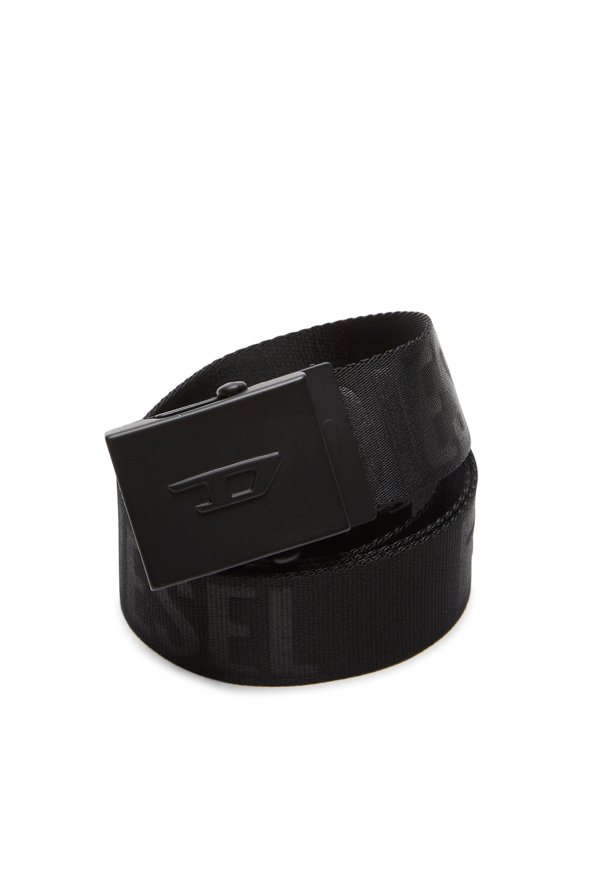 Diesel - B-DIESEL IND-TAPE, Herren Bandgürtel mit Logo-Prägung in Schwarz - 3