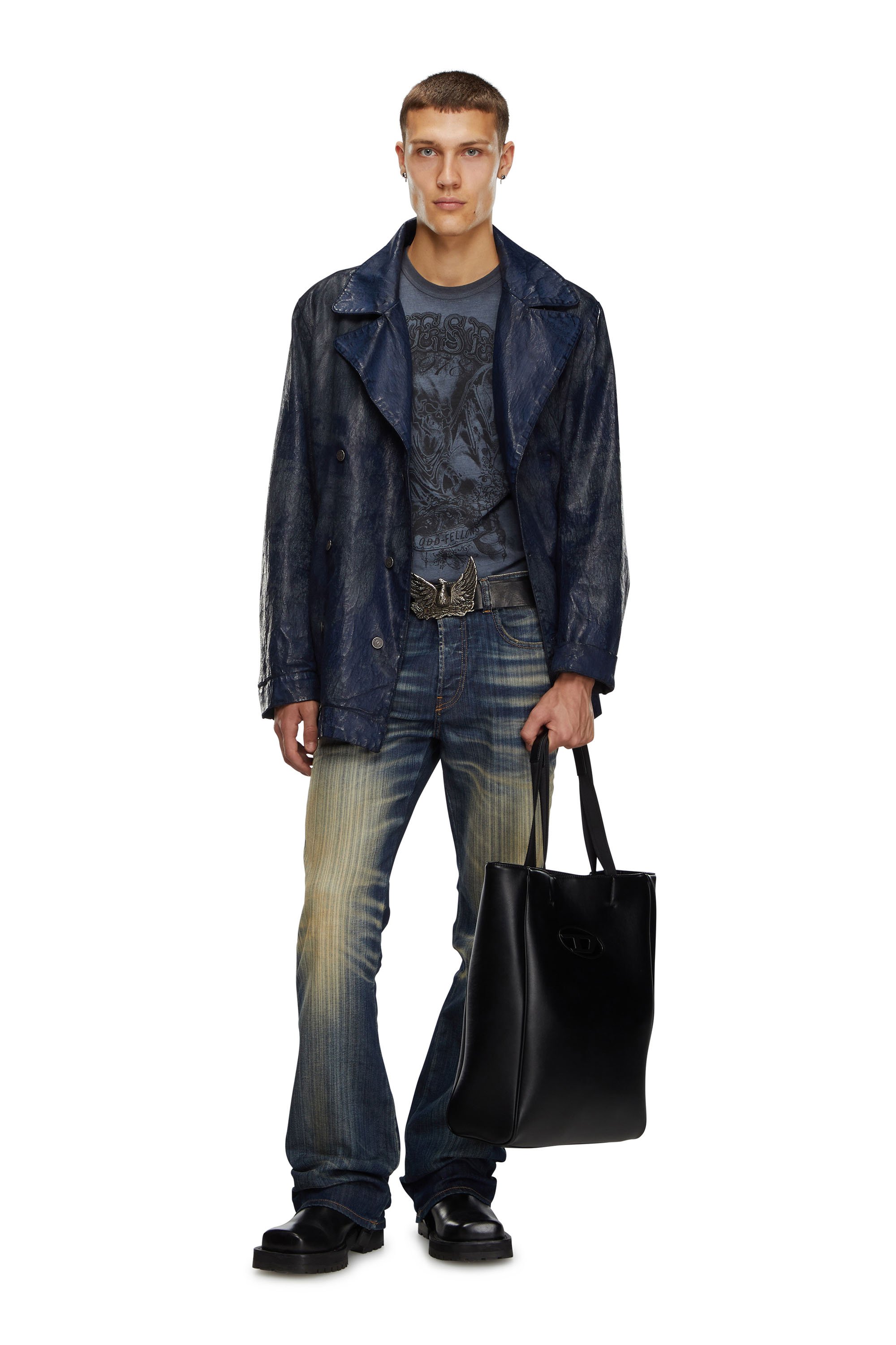 Diesel - HOLI-D SHOPPER NS, Unisex's Holi-D-Tote bag in bonded technical fabric in Black - 2