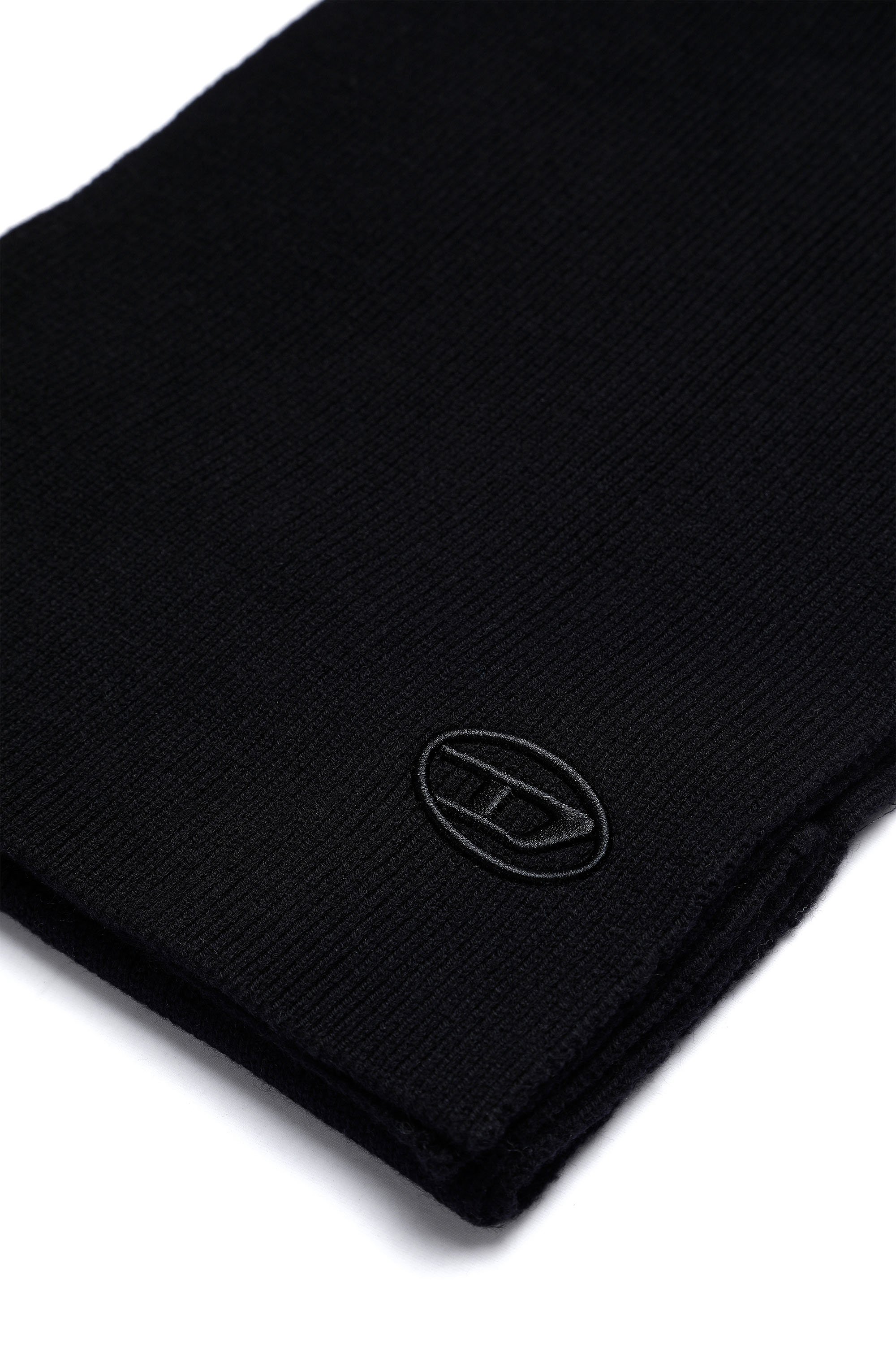 Diesel - K-CODER SCARF, Unisex Gerippter Schal aus Wollmischgewebe in Schwarz - 4