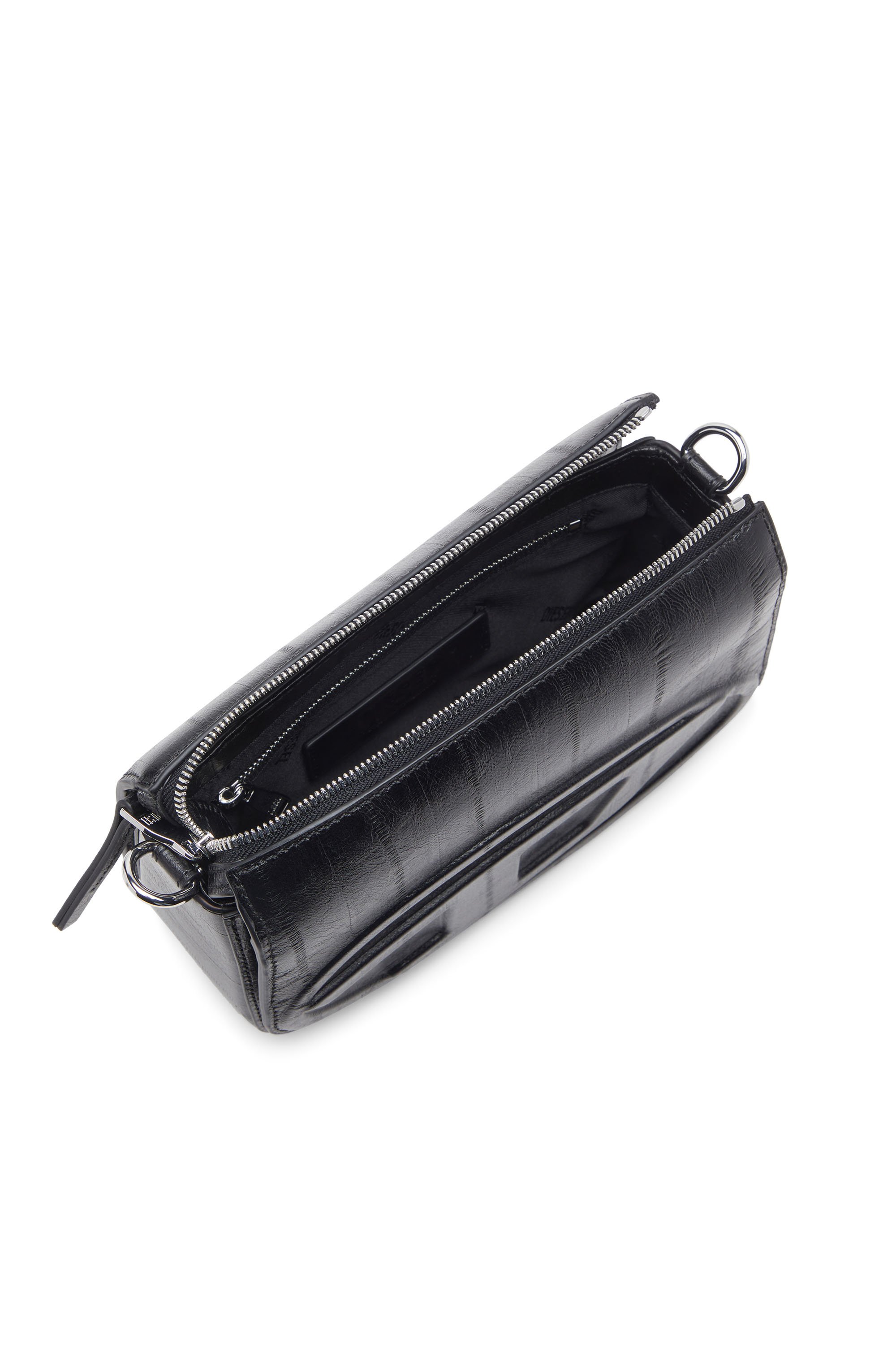 Diesel - 1DR CAMERA BAG, Unisex 1DR-Kameratasche aus Leder mit Aal-Effekt in Schwarz - 3