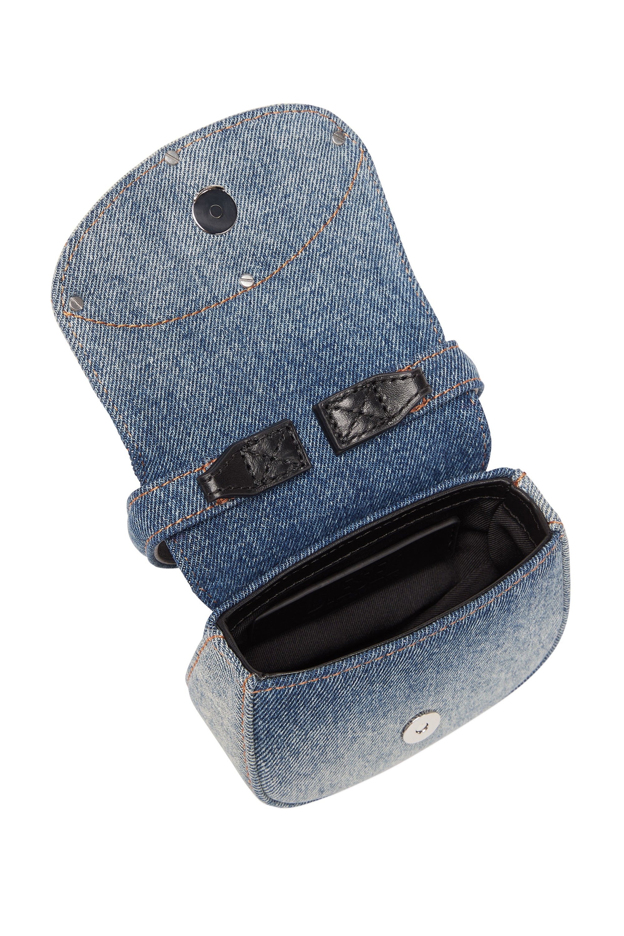 Diesel - 1DR XS, Damen 1DR XS - Ikonische Mini-Tasche aus solarisiertem Denim in Blau/Weiss - 4