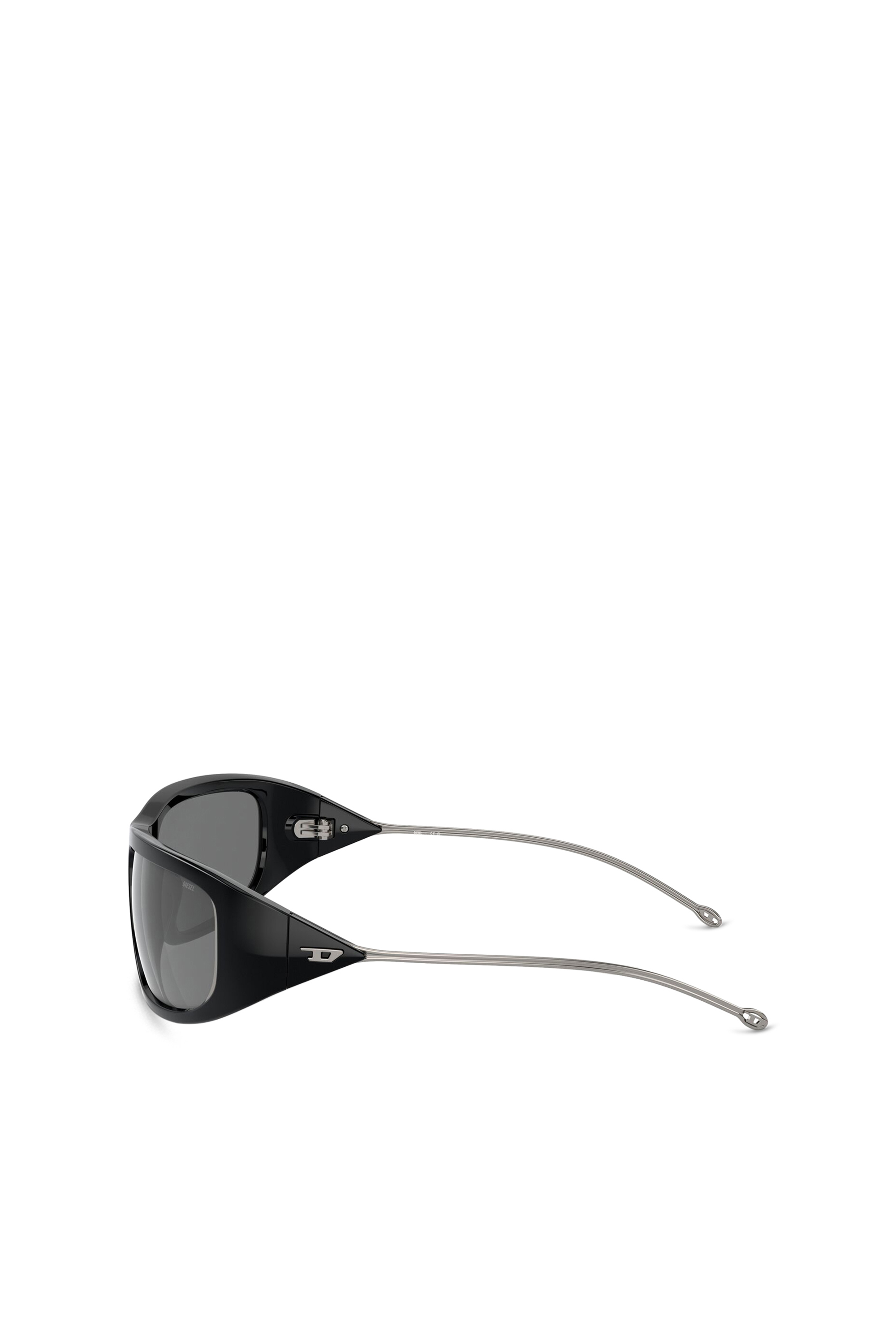 Diesel - 0DL3001 SIZE 61, Unisex Wraparound-Stil Brille in Schwarz/Flash mirror - 3