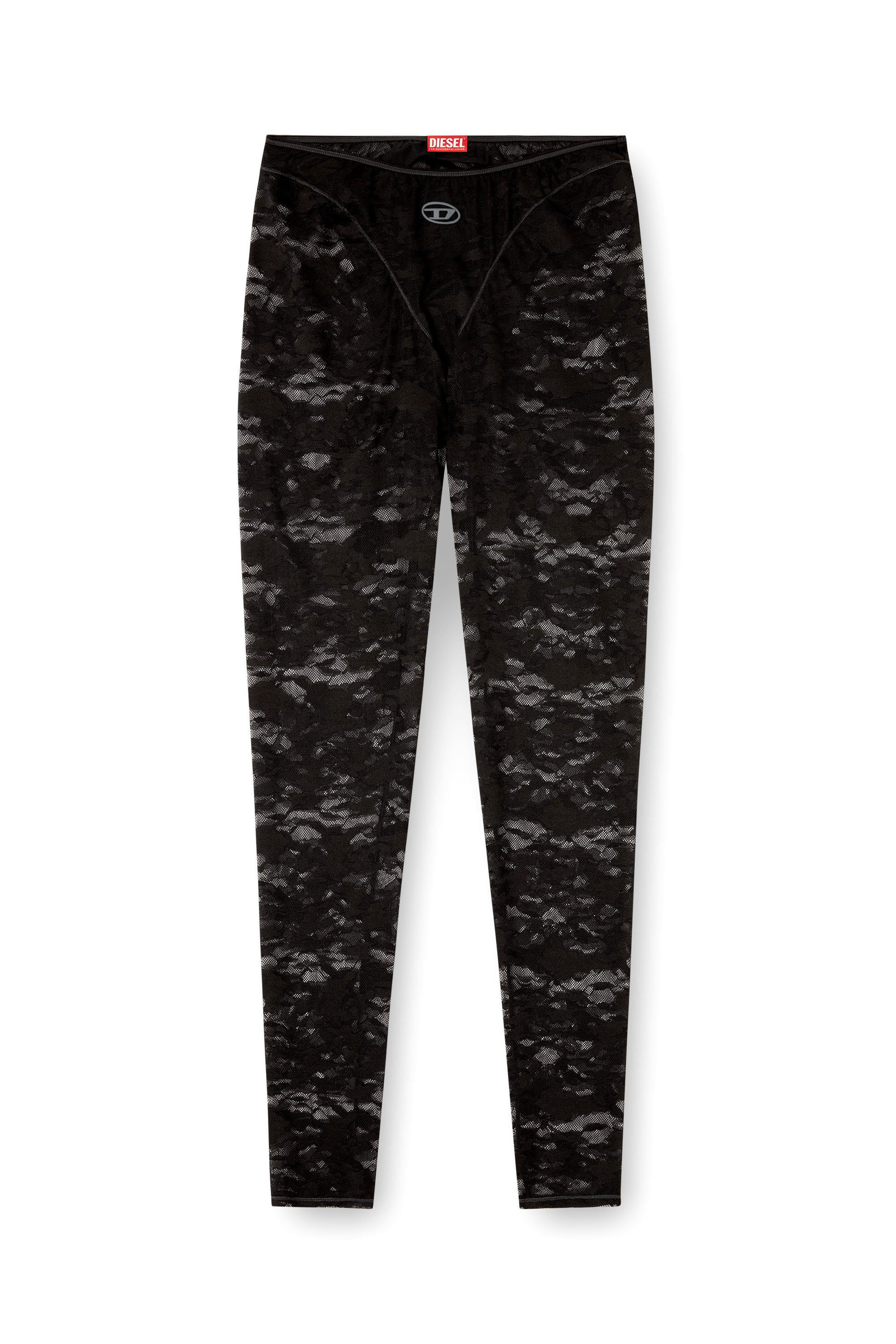 Diesel - CLAIRE-UTLT, Woman's Camo lace leggings in Black - 4