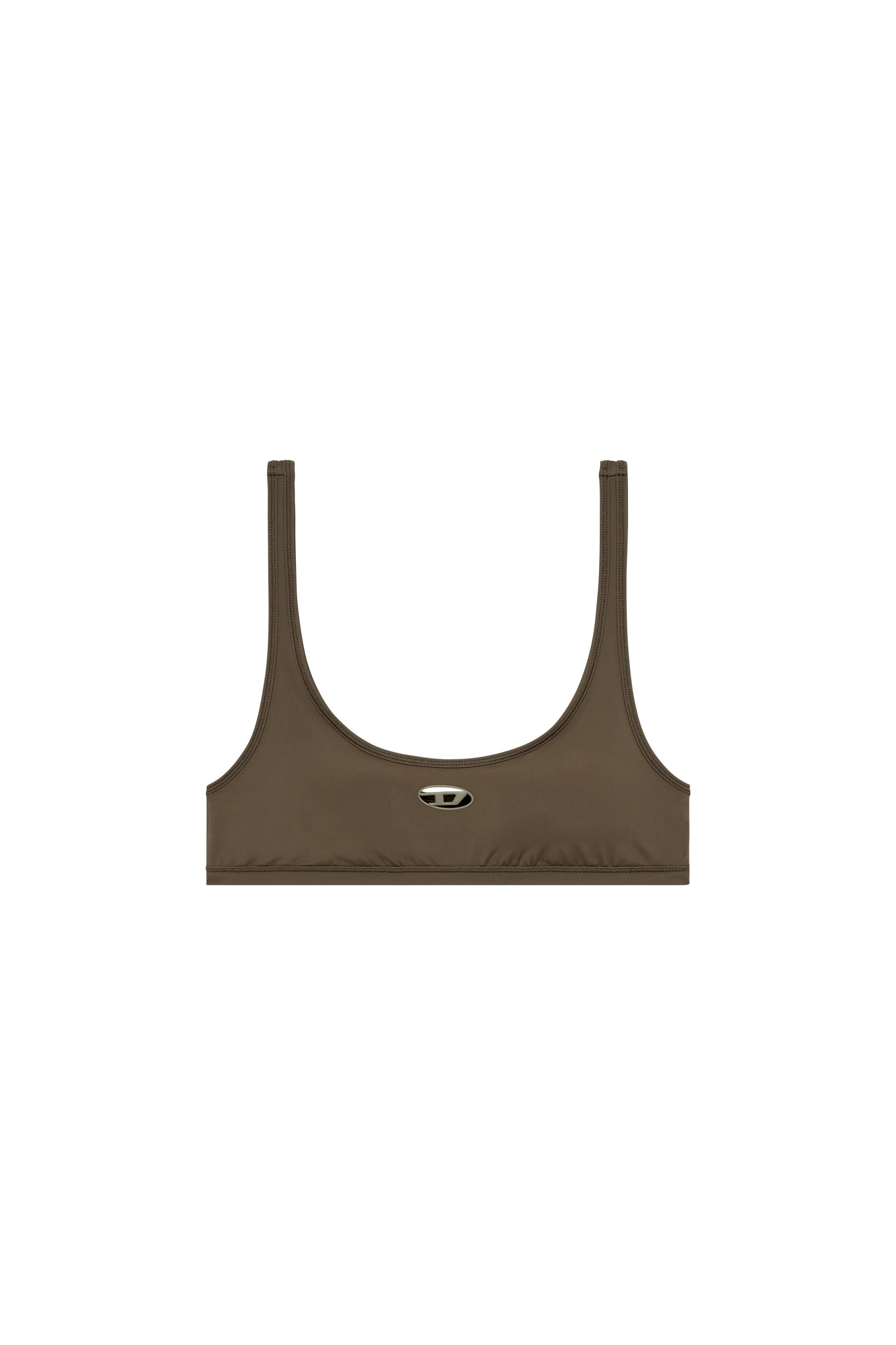 Diesel - CHELSEA-UTLT, Damen Sport-BH mit Cutout-Logo in Braun - 4