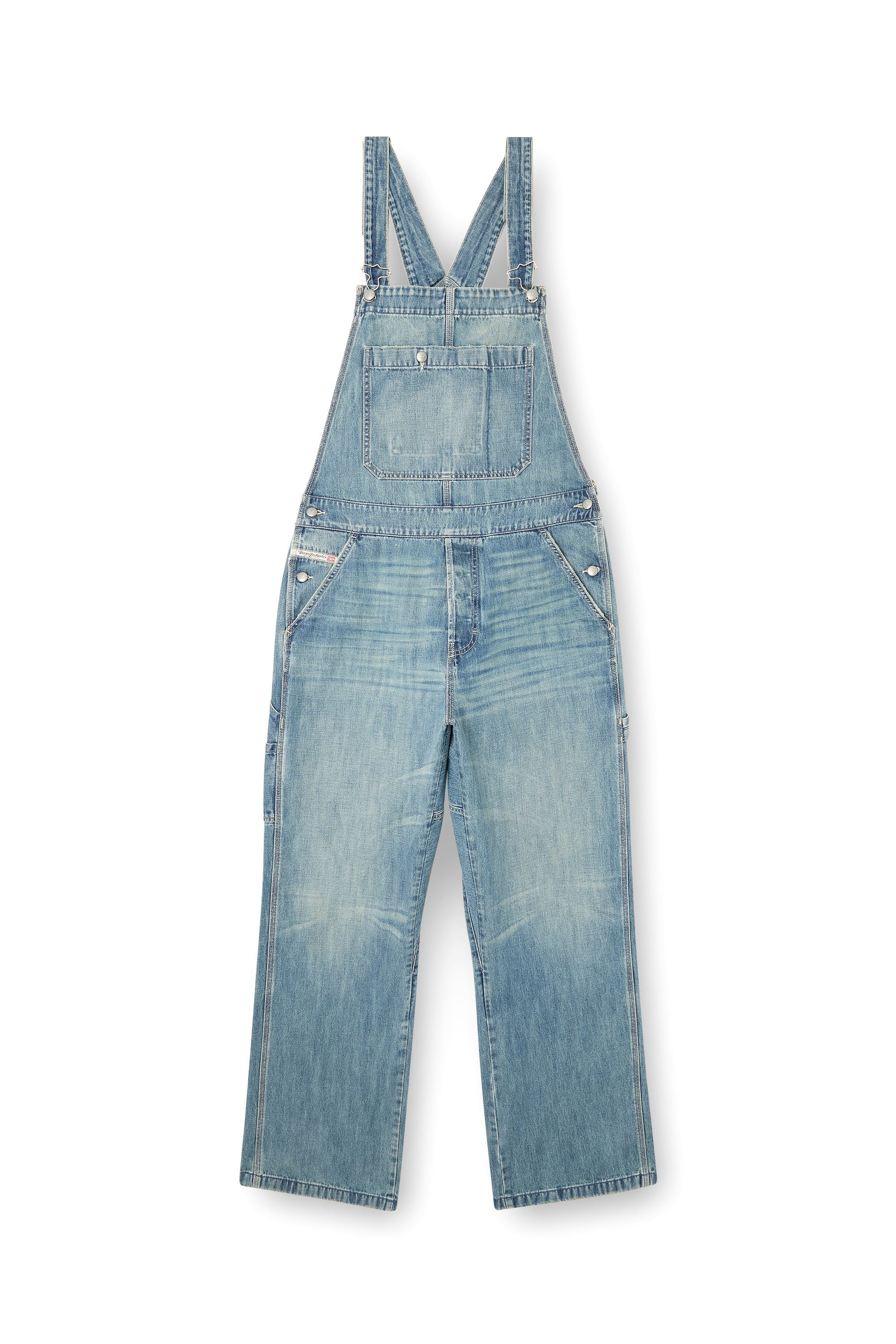 Diesel - D-FRAMU-U, Unisex's Utility-style denim dungarees in Light Blue - 3